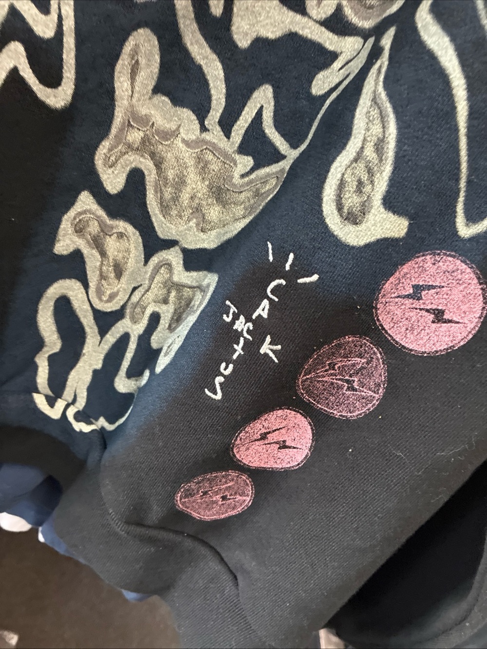Travis Scott x Cactus Jack Fragment Skeleton Graffiti Full Zip Up Hoodie SZ M - Picture 12 of 16